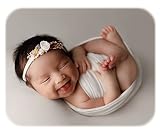 ニューボーンフォト おくるみ ラップ 3点 セット 撮影 布 ストレッチ 新生児 写真 赤ちゃん お包み 毛布 ブランケット ベビー 道具 (セット, off-white)