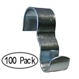 25パックWide画像レールフックシルバー仕上げ 100 Pack