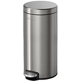 mVm フタ付き ゴミ箱 30 L ペダル式ステンレス スリム おしゃれ ダストボックス 密閉性 キッチン リビング 洗面所隙間 オフィス用 袋が見えない 頑丈 耐汚 丸形 グレー