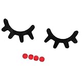 Lovoski かわいい　木　目まつげ　閉じられた　3D　壁のデカール　DIY　アート　工芸品　ステッカー　全4色 - ブラック