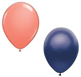 loonballoon 12コーラルピンク12メタリックブルー12 "パーティーベビーシャワー結婚式ラテックスバルーン