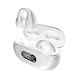 Bluetooth イヤホン 超小型 ブルートゥース 5.4 ワイヤレスヘッドセット 耳を塞がない 左右分離型 軽量 防水 ノイズキャンセリング タッチ操作 最大8時間持続再生 片耳/両耳モード 自動ペアリング タッチ操作 マイク内蔵 300mAh充電ケース付き LCD残量表示 iPhone/iPad/Android適用 ホワイト