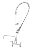 T & S真鍮b-0123-adf10 EasyInstall pre-rinseスプリングアクションデッキマウントwith 8インチセンターと10-inchアドオン蛇口