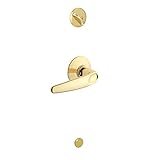 Schlage F59 JAZ 605 Jazz Interior Lever with Deadbolt, Bright Brass (Interior Half Only) [並行輸入品]