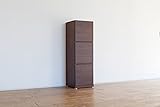 【スクエア 扉 キャビネット 木製 幅40cm】 北欧 キャビネット/ペルル40-3L コーヒーブラウン