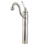 Kingston Brass KB1428PL Heritage Vessel Sink Faucet with Optional Cover Plate, Satin Nickel [並行輸入品]