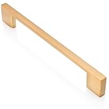 Southern Hillsサテンゴールドキャビネットハンドル、合計7 5 / 8インチ長、6 1 / 4インチねじ間隔、引き出しPulls、パックの5、モダンキャビネットハードウェア、真鍮色付きキャ