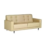 arne ローソファー 3人掛け 肘付き 合皮レザー ソファ Bacchus 3P アイボリー