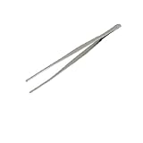 uxcell ストレートピンセット　ラウンド　ヒント　滑り止め　ハンドツール　28cm長さ　シルバートーン