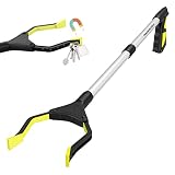 Housolution マジックハンド お助けハンド 万能ロングハンド 83cm 耐荷重3kg 360度回転可能 ゴミ拾い アルミニウム合金 ABS 軽量 折り畳み式 軽量 使いやすい 回転ゴムグリッパー付き マグネット内蔵 つかみ棒 Yellow