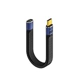 日本の中小企業 MSL FORCE USB-C to USB-C オス メス FCPケーブル L字 USB4 40Gbps PD240W 8K@60Hz Thunderbolt 3/4 fpc-40g (Aタイプ, 1個)