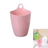 HAPPY SUGAR ゴミ箱 壁掛け フタなし 卓上ゴミ箱 洗面台 キッチン 小さい コンパクト ミニサイズ 軽量 プラスチック製 吊り下げ ひっかけ ピンク