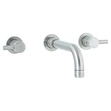 Cifial 221.156.620 Techno Wall-Mounted Two Handle Lavatory Faucet, Satin Nickel [並行輸入品]