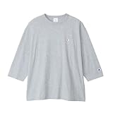 長袖Tシャツ 七分袖 丸首 綿100％ ワンポイントロゴ リラックスフィット ドロップショルダー ロングスリーブTシャツ メンズ C8-A408Z-070-XL