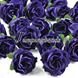 elegantstunning ウェディング/パーティーローズ造花　バラの造花　シール　ミニ造花　インテリア花　新婚部屋装飾 バレンタインデー　ホワイトデー　プロポーズ 記念日 誕生日 ダークパープル