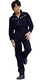 つなぎ メンズ おしゃれ 作業着 長袖 ツナギ 作業服 レディース 男女兼用 NAVY（紺） M