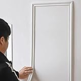 モールディングトリム 貼るだけ 長さ3 m 自己粘着 剥がして貼るチェアレールパネルモールディング仕上げトリム 防水 天井用コービング 壁端用 ソフトな粘着式装飾ストリップ ホワイト (幅23mm*長さ3m) [並行輸入品]
