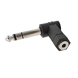 6.35mm 3.5mm 変換 プラグ フォンプラグ L型 ステレオ標準プラグ-ミニプラグ 変換アダプタ オーディオ変換アダプタ ステレオ標準プラグ アンプ ヘッドホン アンプ 電子ピアノ キーボード ギター エレキギター エレクトーン イヤホンなど対応用コネクタ (1個セット)