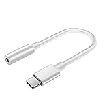 Type-C to 3.5 mm メスイヤホンジャックアダプター タイプC to 3.5mm音声変換ケーブル 【Type-C端子を3.5mmステレオミニ端子に変換する】 ホワイト