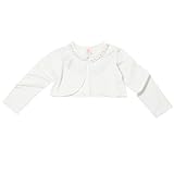 (アイム)iiniim　ベビー　子供用　幼児　ボレロ　長袖　カーで　棉　キッズ服装　子供ボレロ　ガールズ　トップス　付き上着　レース　フリル　薄手　カーディガン　誕生日 アイボリー タグ：150 推薦