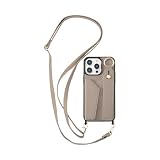 HanaRo iPhone15Pro 用 ケース スマホケース カード収納 ポケット 付き ベルト ｸﾞﾚｰｼﾞｭ