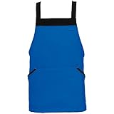 アイトス 胸当てミニエプロン(共生地配色) 006/ブルー AZ-8655