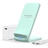 NANAMI ワイヤレス急速充電器 (USB-C 20W出力の急速充電器に昇進) 置くだけ充電器 セット 7.5W/10W/15W