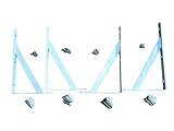 LONG-MOUNTAINS 棚受け金具 L字金具 Ｌ字棚 スチール 4個 2セット (ホワイト(200mm×120mm))