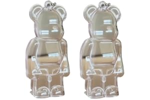 透明なアクリル保護ケース レンガ キー チェーン 防キキーチェーン バッグ ペンダント ディスプレイケース (2pcs) [並行輸入品]