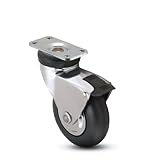 Shepherd Omega Series 3 Diameter Neoprene Wheel Caster with Brake, 2-3/8 Length x 1-1/4 Width Plate,