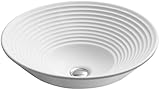 KOHLER K-2191-G-HW1 Turnings Vessels Bathroom Sink with Glazed Underside, Honed White [並行輸入品]