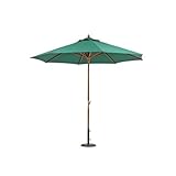 クランク付き 木製パラソル「270」【FBC】カラー：グリーン(#9880317-60153)サイズ：幅270×奥行270×高さ254cm