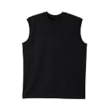 [ヘインズ] インナーシャツ インナーシャツ 丸首 綿100% 丸胴仕様 タグレス仕様-1P T-Shirts Kuro スリーブレスTシャツ アンダーウェアトップス HM3-B202 メンズ ブラック
