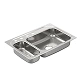 Moen G202854 2000 Series 20 Gauge Double Bowl Undermount Sink, Stainless Steel by Moen