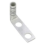 パンドウイット 銅製圧縮端子 2穴, ロングバレルラグ, 電線サイズ AWG1/0, 取付穴サイズ 6.9mm, 取付穴間隔 16.0mm, バレル角度 90°. LCC1/0-14AF-X