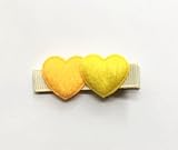 Baby Deer Clips　ヘアクリップ for ベビー　ダブルハート (オレンジ＆イエロー)