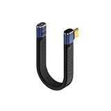 日本の中小企業 MSL FORCE USB-C to USB-C オス メス FCPケーブル L字 USB4 40Gbps PD240W 8K@60Hz Thunderbolt 3/4 fpc-40g (Eタイプ, 1個)