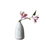 一輪挿し　プリザーブドフラワー　造花　花器付き　陶器　セラミック　ポット　セット　フラワーアレンジメント　インテリア　アンチーク　レトロ　リビングルーム　梅の花　ハクモクレン　フェイクグリーン　人工花