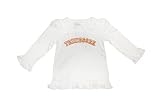 NCAA公式テネシーボランティア幼児用女の子用フリル付きホワイト刺繍長袖シャツ
