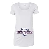 Futureニューヨークファン(ブルー/レッド)レディースマタニティTシャツ US サイズ: XL カラー: ホワイト