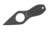 MTech USA MT-588BK Fixed Blade Neck Knife, Black Blade and Grenade-Style Handle, 4-1/4-Inch Overall 