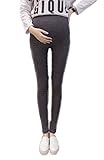 Asia Color マタニティ スキニー ストレッチ パンツ 妊婦 レギンス スリムパンツ ズボン ボトムス ウエストゴム 調整可能 (XXL, ダークグレー)