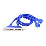 CY ケーブル 内部 4 ポート USB 3.0 メス マウント パネルからマザーボード 20 ピン バッフル ケーブル、PCI ブラケット付き 50 cm