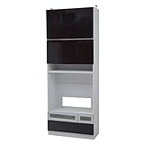 JKプラン Alnair　リビング収納庫 壁面収納庫（鏡面仕上げ） テレビ台 上ラック付き 幅90cm ダークブラウン FAL-0018SET-DB