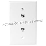 クーパー配線デバイス3547 – 4 A MidサイズフラッシュマウントWallplate with 2つ電話ジャック、アーモンド