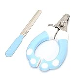 ペット用安全爪切り 犬 猫 爪切り ネイルクリッパー 犬爪ヤスリ 猫犬通用 爪やすり付き ブルー