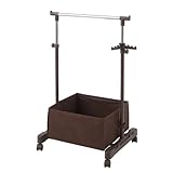 キッズ用 ハンガーラック 高さ調節可能 (ブラウン)