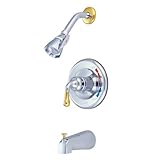Kingston Brass KB634 Pressure Balance Tub & Shower Faucet - Polished Chrome-Polished Brass