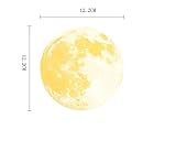 HYSENM革新的な照明Moon Glow in the Darknessアート取り外し可能な壁ステッカーリビングルーム寝室スタディ装飾Nursery 12.2cm イエロー FNLA01-3