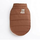 ペット服犬服秋冬 ベストダウンジャケット 防寒 洋服小型犬中型犬 無地コート かわいい フレンチブルドッグ 保温綿入れ 着脱簡単 暖かい 柔らかい 可愛い 小型犬 中型犬 大型犬 お散歩 服 （コーヒー）